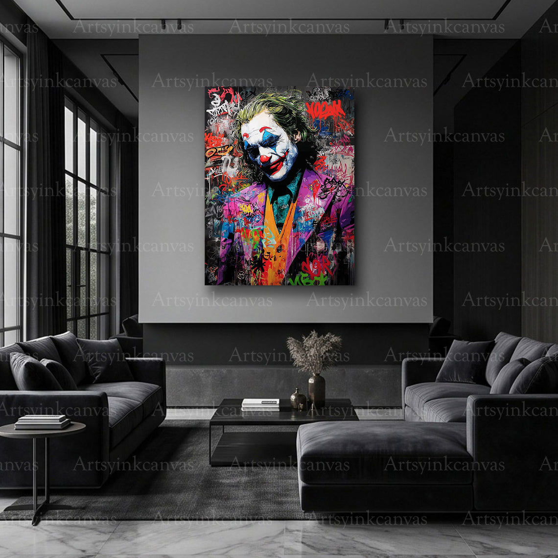 Joker urban character graffiti artwork