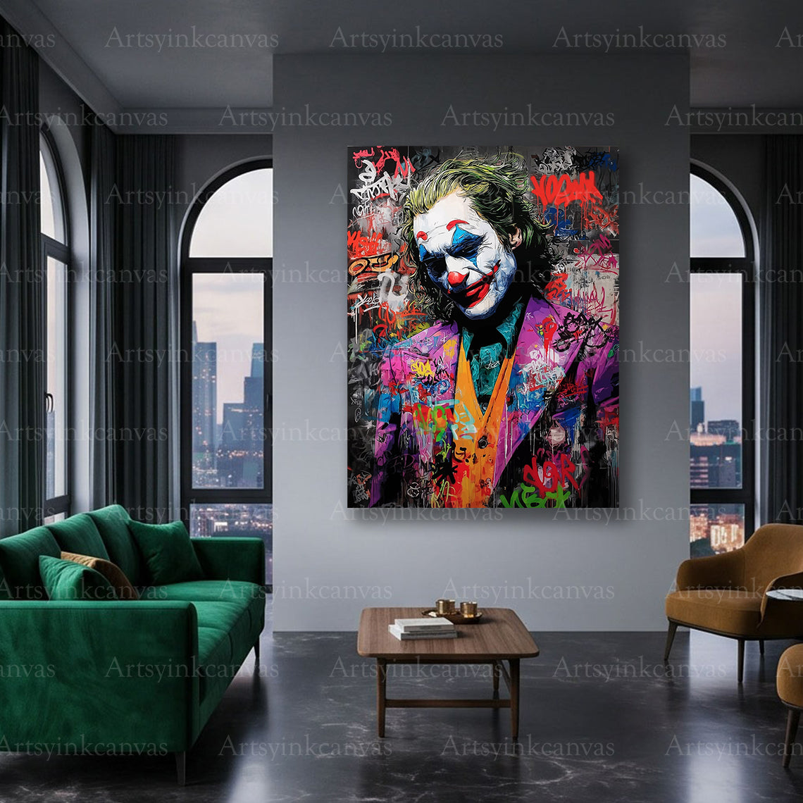 Joker dark contemporary canvas art