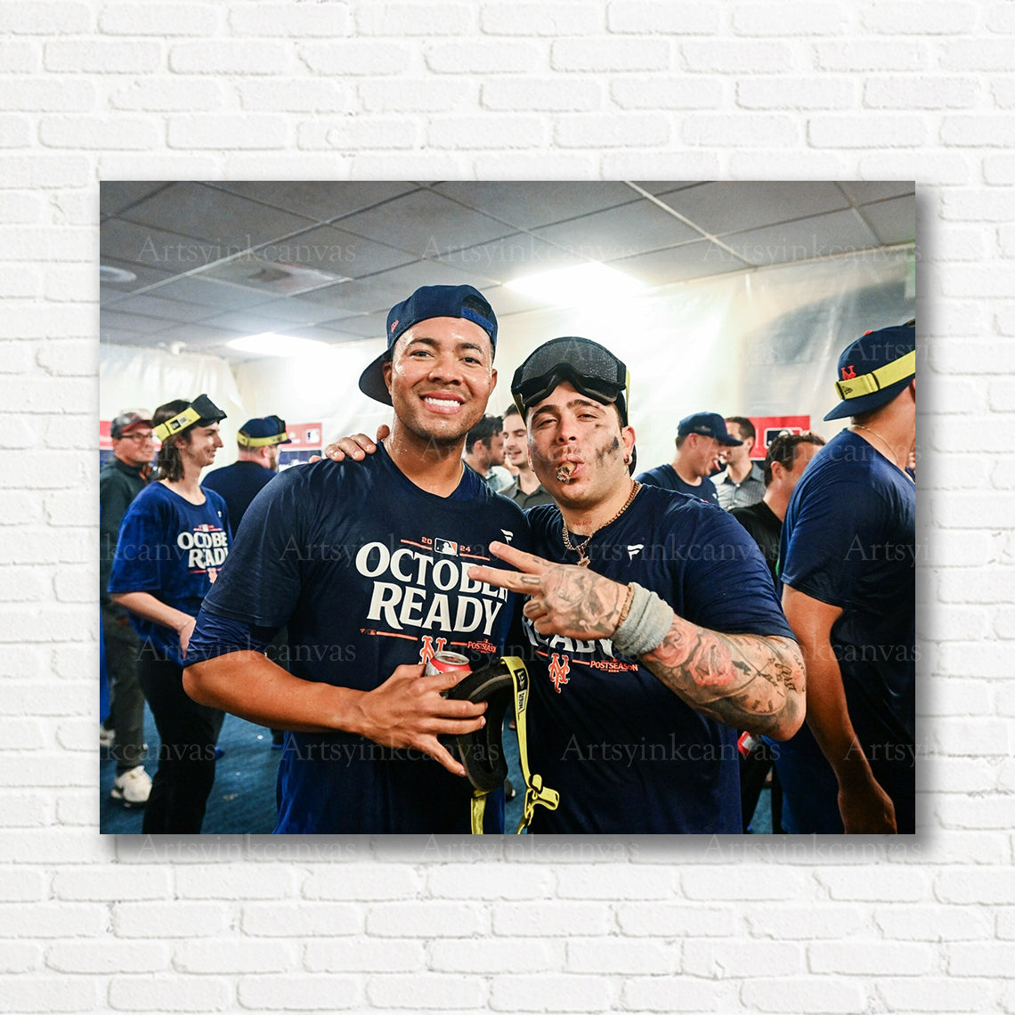 Mets players Jose Quintana Francisco Alvarez canvas print