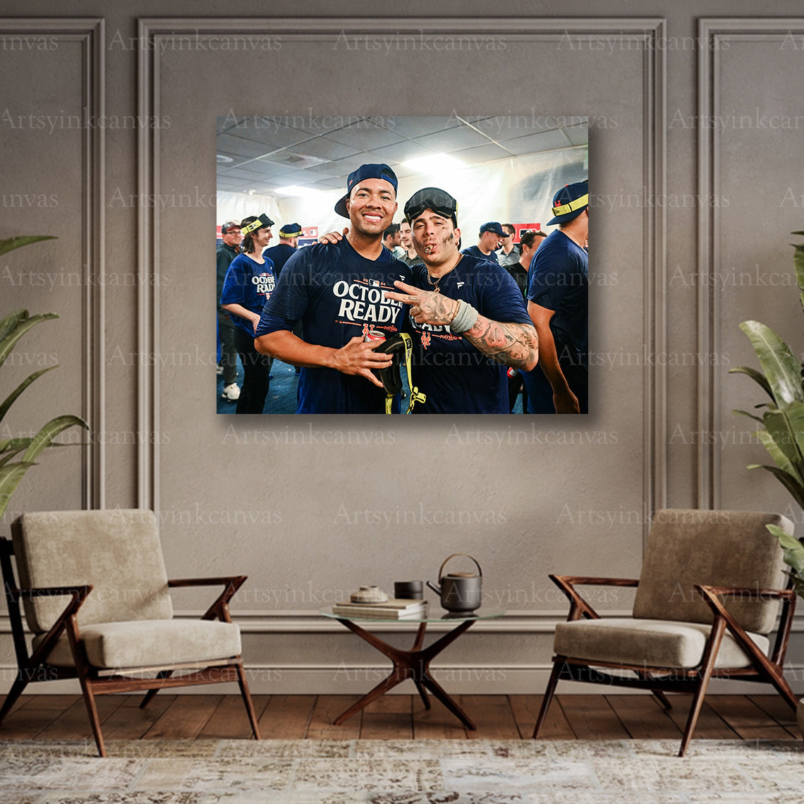 Mets catcher pitcher combination collector canvas