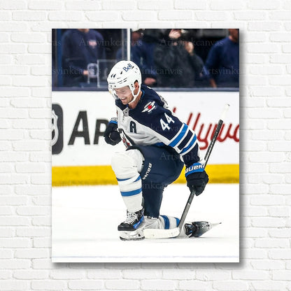 Josh Morrissey goal celebration hockey canvas print