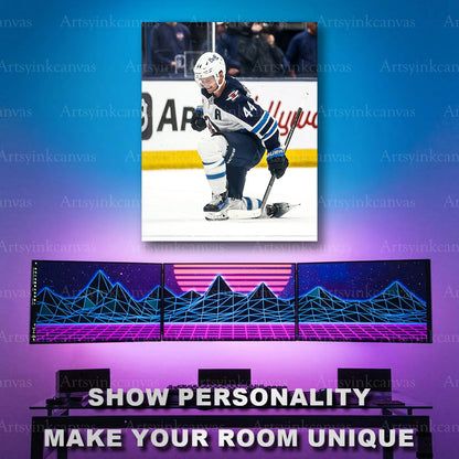 Winnipeg Jets defenseman celebration artwork