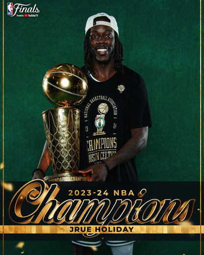 Jrue Holiday championship trophy Boston Celtics canvas wall art
