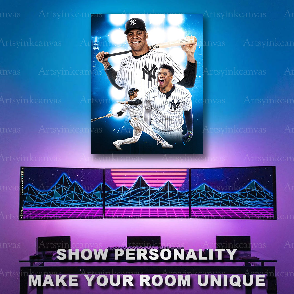 Juan Soto 2024 playoff baseball artwork