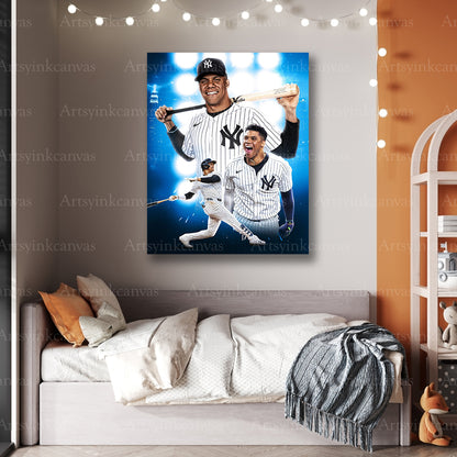 Premium Juan Soto Yankees postseason canvas art