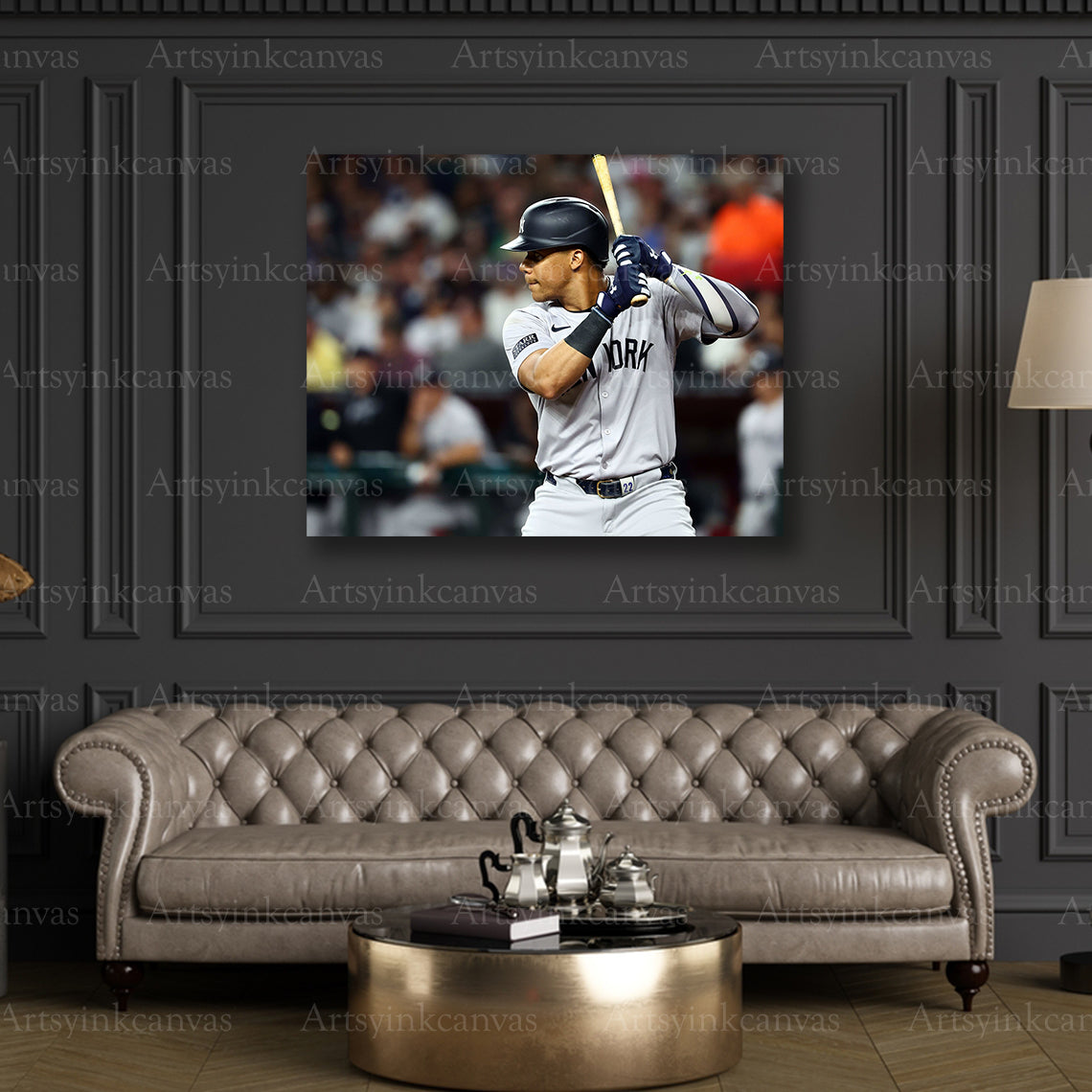 Premium Juan Soto Yankees action canvas art
