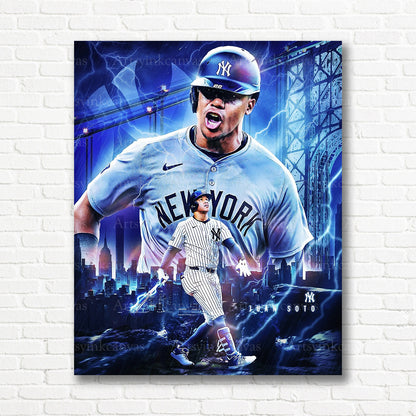 Juan Soto Yankees home run collage canvas print