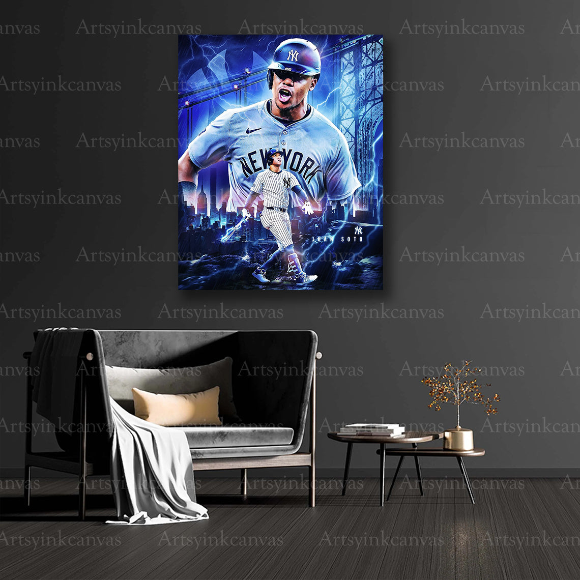 Juan Soto collector baseball collage canvas
