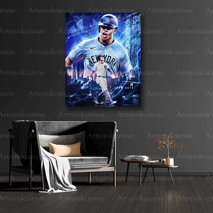 Juan Soto collector baseball collage canvas