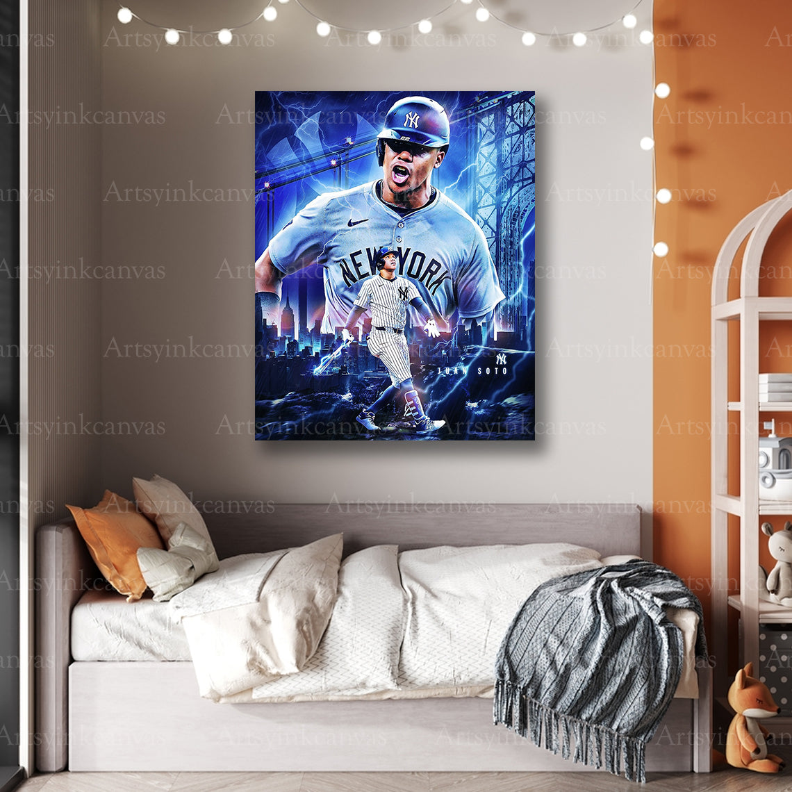 Premium Juan Soto Yankees home run canvas art