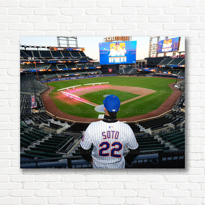 Juan Soto Mets Citi Field baseball canvas print