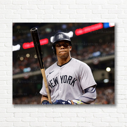 Juan Soto Yankees action canvas print