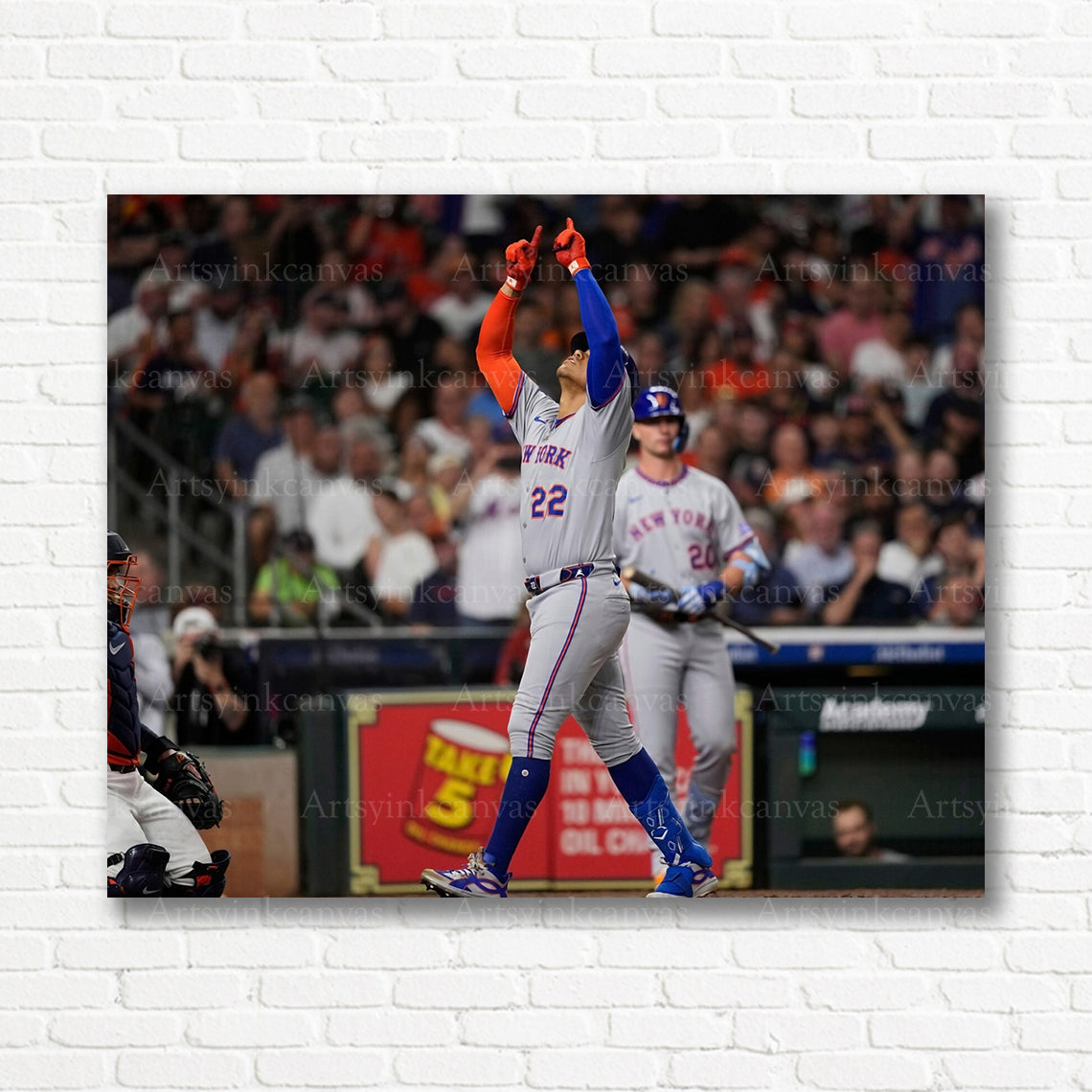Juan Soto Mets hit celebration canvas print