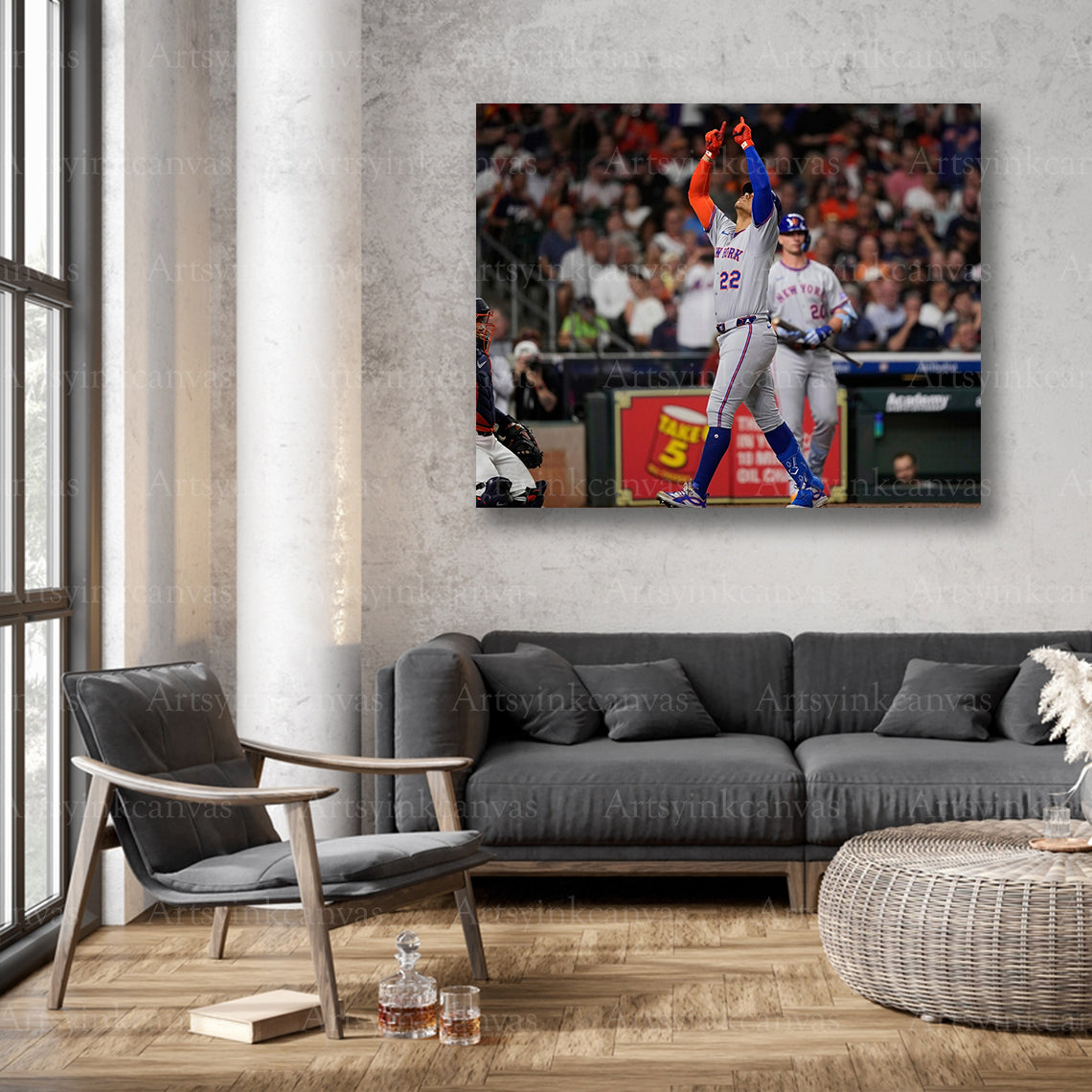 New York Mets player celebration wall decor