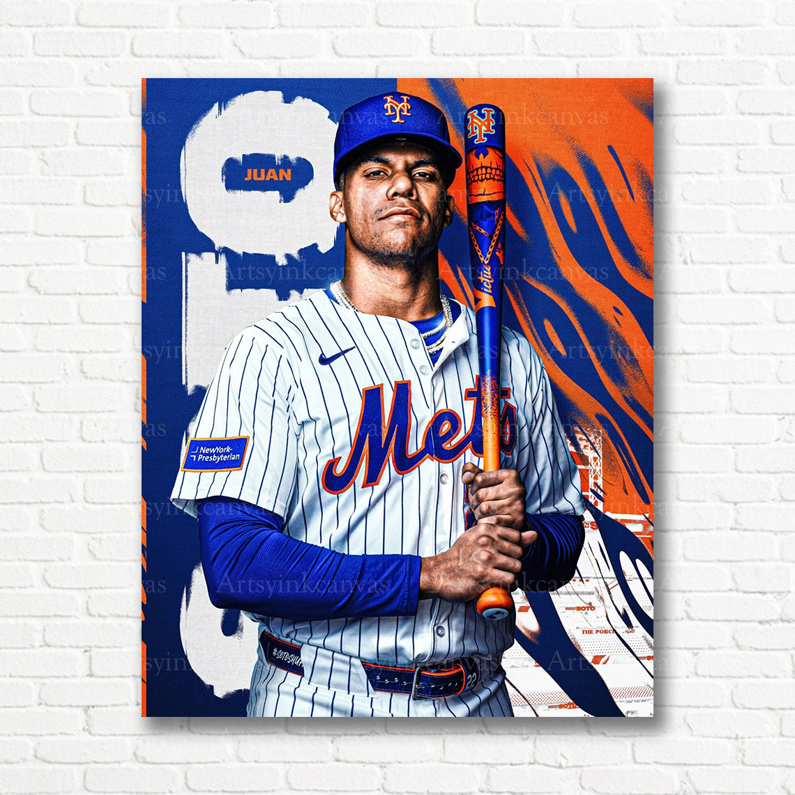 Juan Soto Mets player collage canvas print