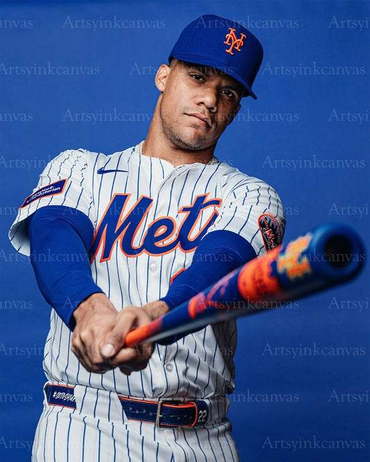 Juan Soto studio posing New York Mets canvas wall art