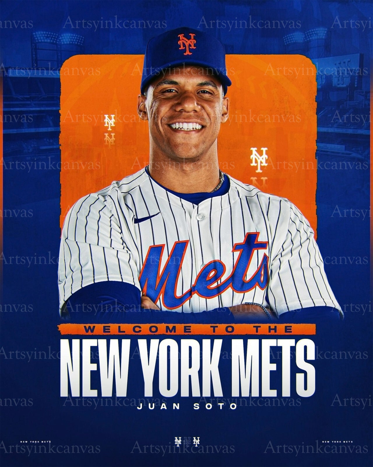 Juan Soto welcome to the New York Mets canvas wall art