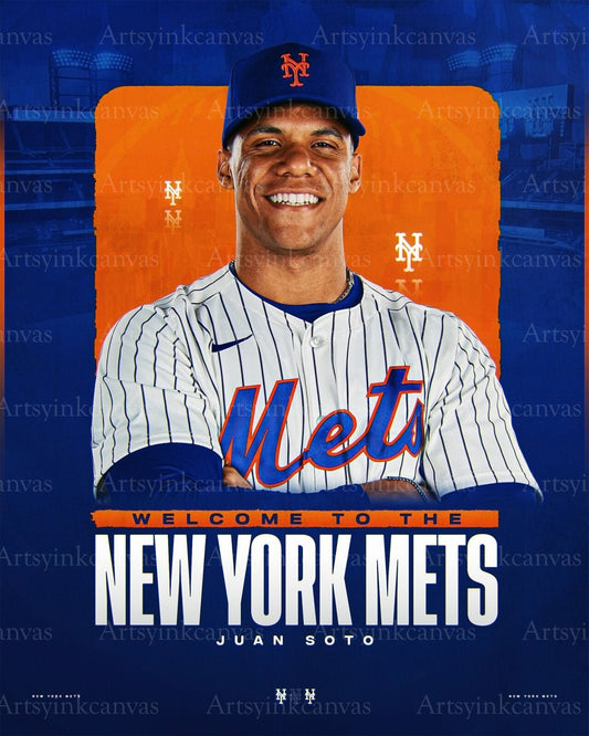 Juan Soto welcome to the New York Mets canvas wall art