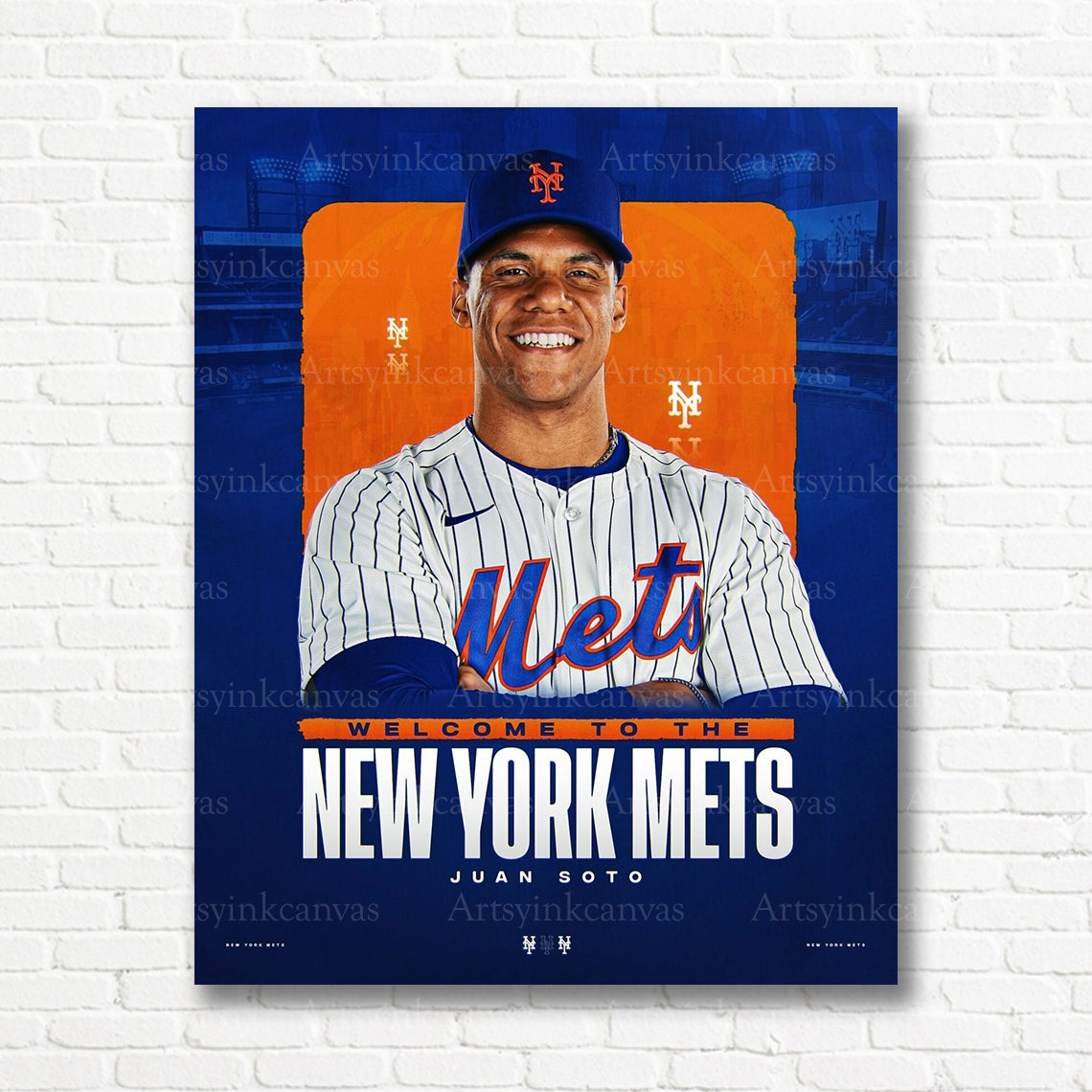 Juan Soto Mets welcome announcement canvas print