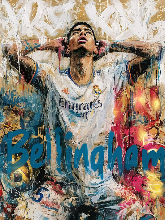 Jude Bellingham graffiti canvas wall art
