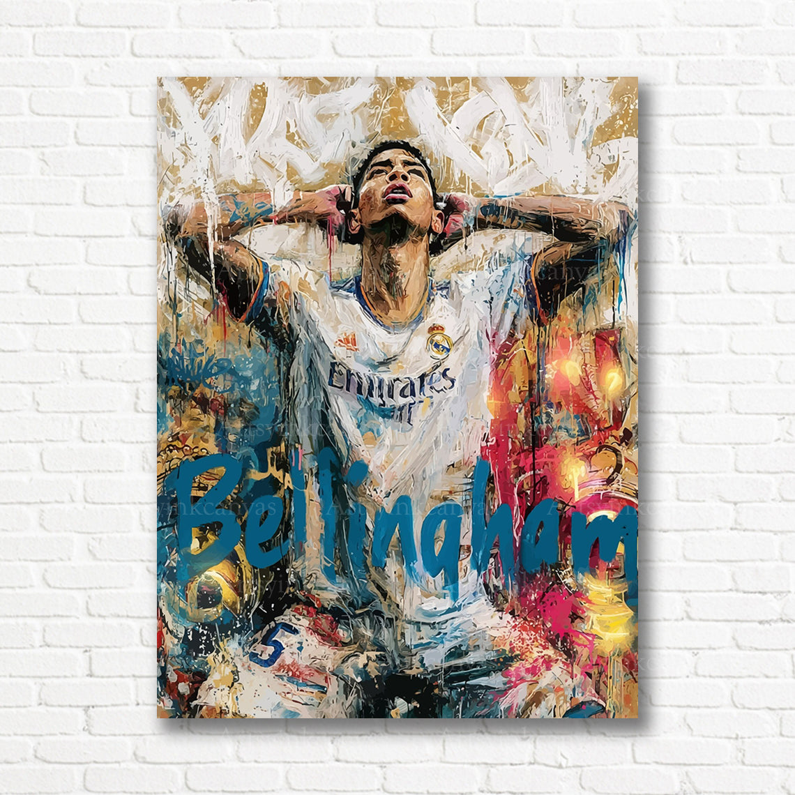 Jude Bellingham graffiti canvas print