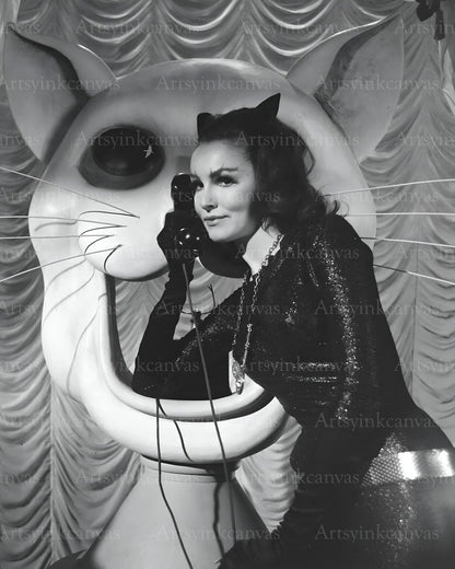 Julie Newmar black and white canvas wall art