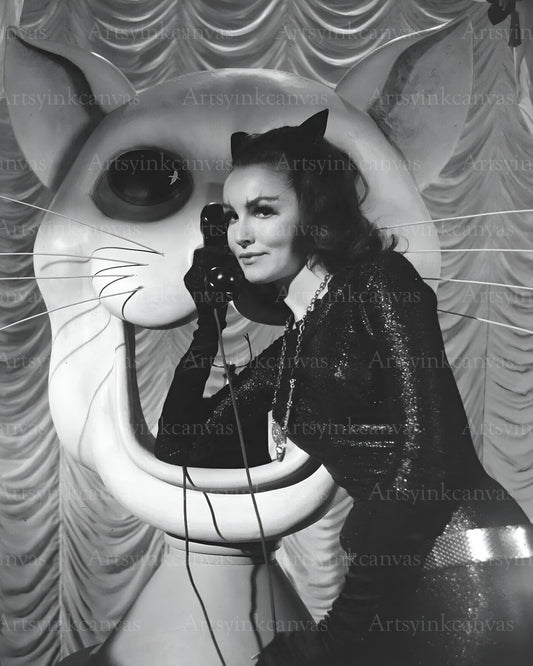 Julie Newmar black and white canvas wall art