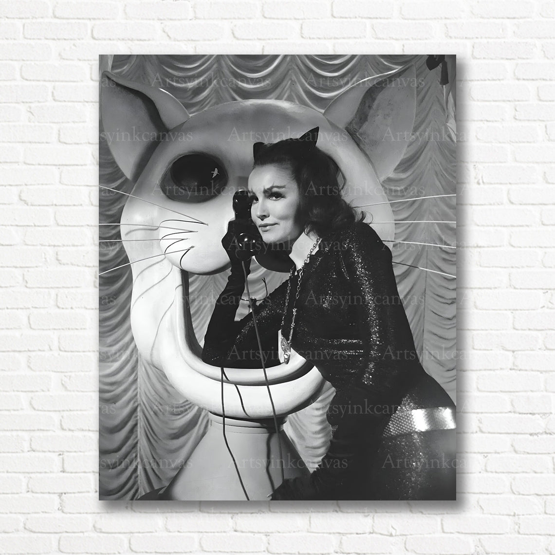 Julie Newmar monochrome canvas print