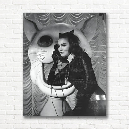Julie Newmar monochrome canvas print
