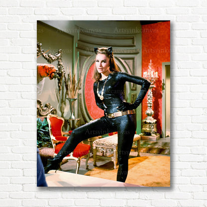 Julie Newmar Catwoman classic Batman canvas print