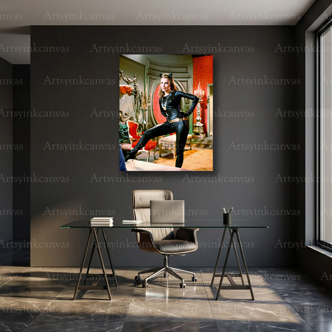 Julie Newmar Catwoman vintage TV wall decor
