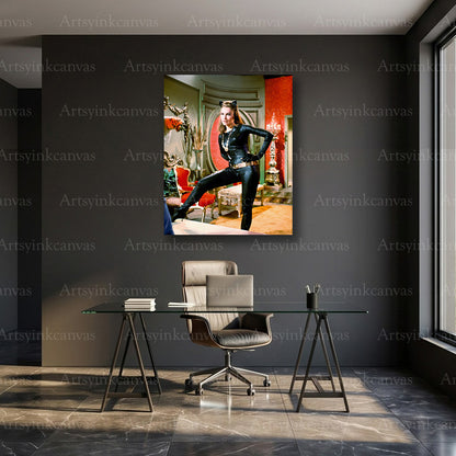 Julie Newmar Catwoman vintage TV wall decor