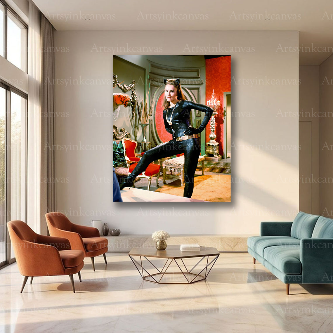 Julie Newmar Catwoman Hollywood canvas art