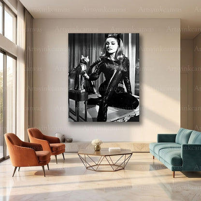 Julie Newmar Hollywood glamour monochrome canvas art