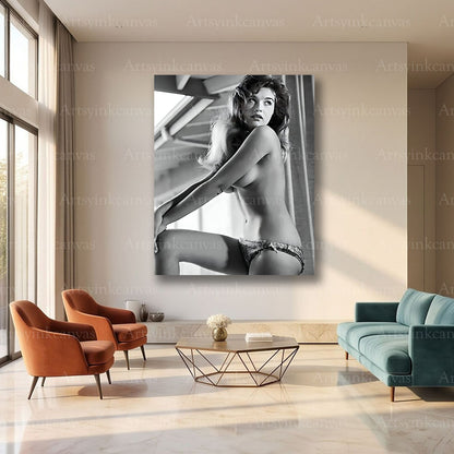 Julie Newmar elegant Hollywood canvas art