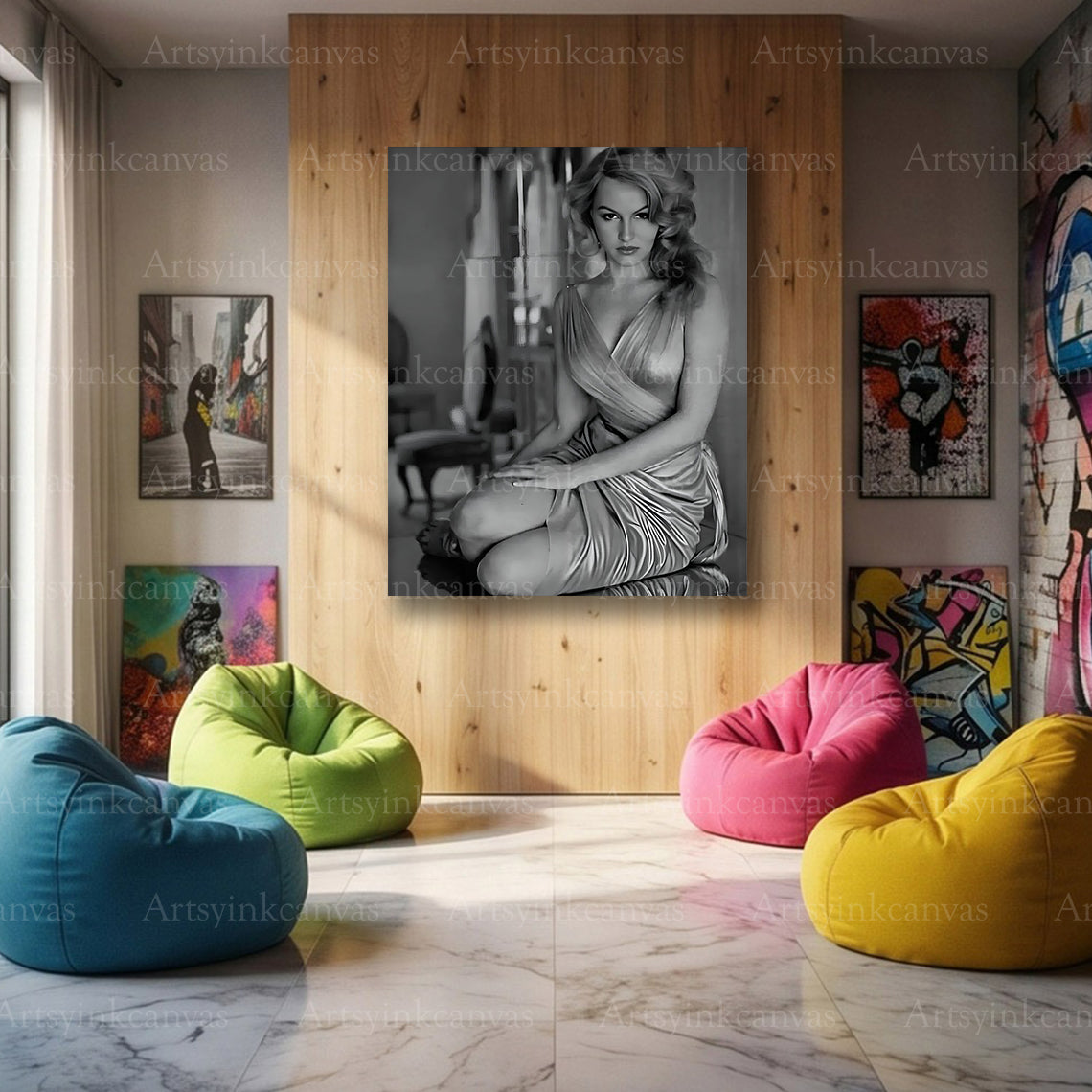 Julie Newmar glamorous Hollywood artwork