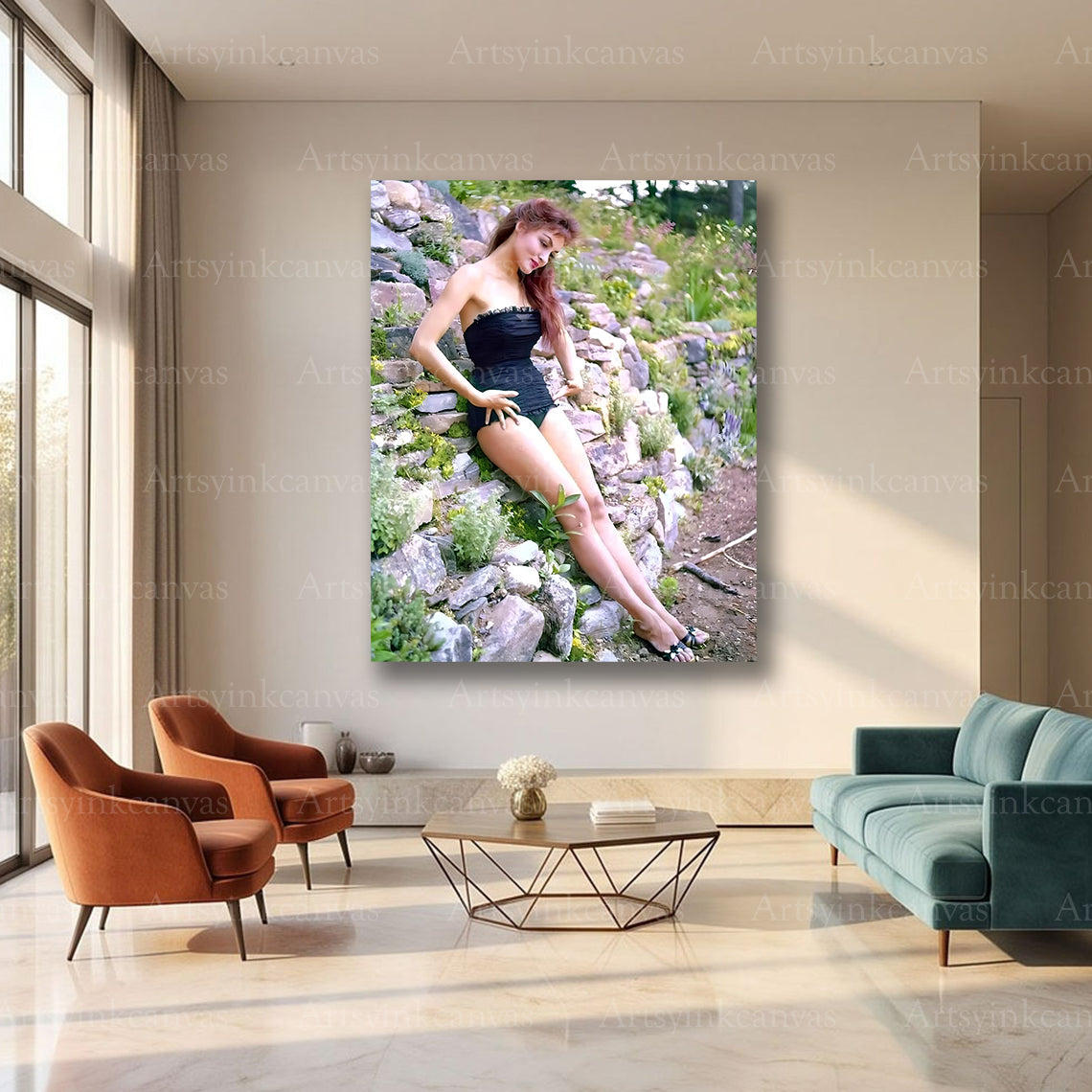 Julie Newmar iconic actress canvas art