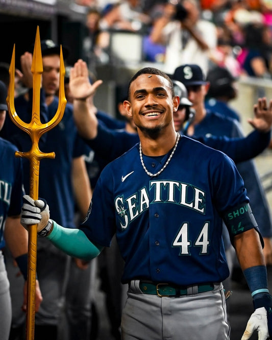 Julio Rodríguez dugout trident celebration canvas wall art