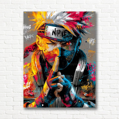 Kakashi Hatake anime graffiti canvas print