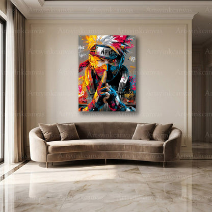 Kakashi Hidden Leaf ninja street art wall decor