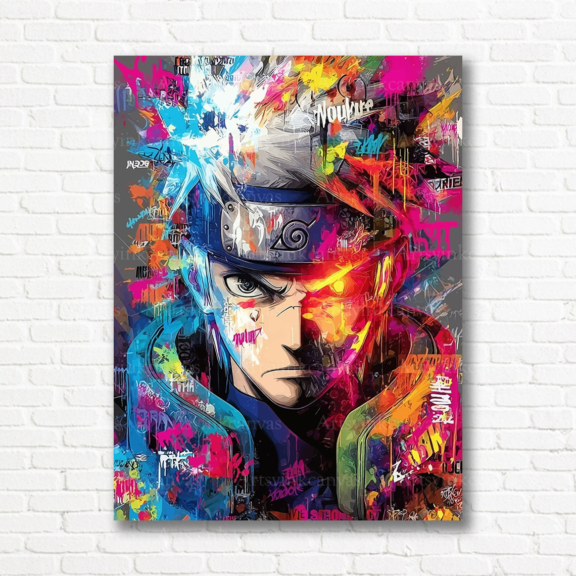 Kakashi Hatake anime artwork on premium canvas wall decor