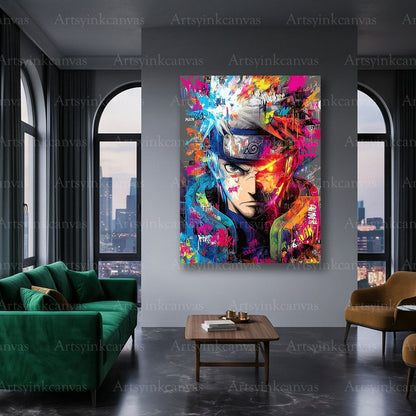 Kakashi Hatake wall art gift for Naruto and anime enthusiasts