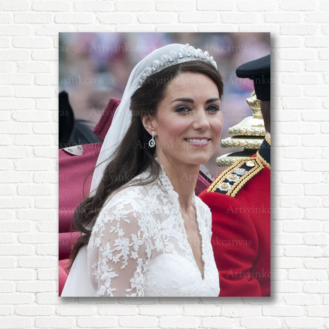 Kate Middleton Wedding Dress Canvas Wall Art – Royal Bridal Elegance Poster