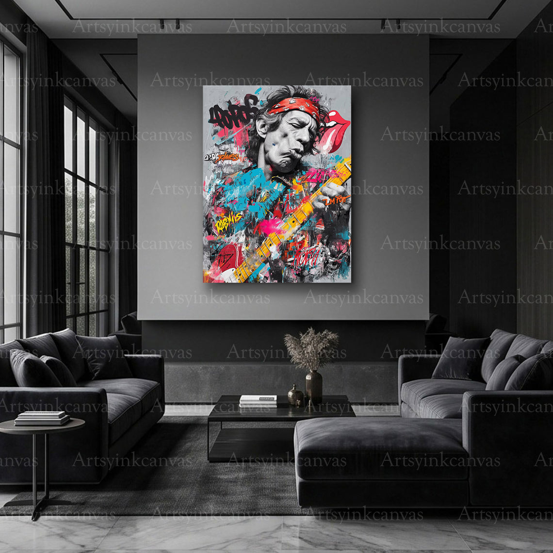 Keith Richards rock legend graffiti artwork