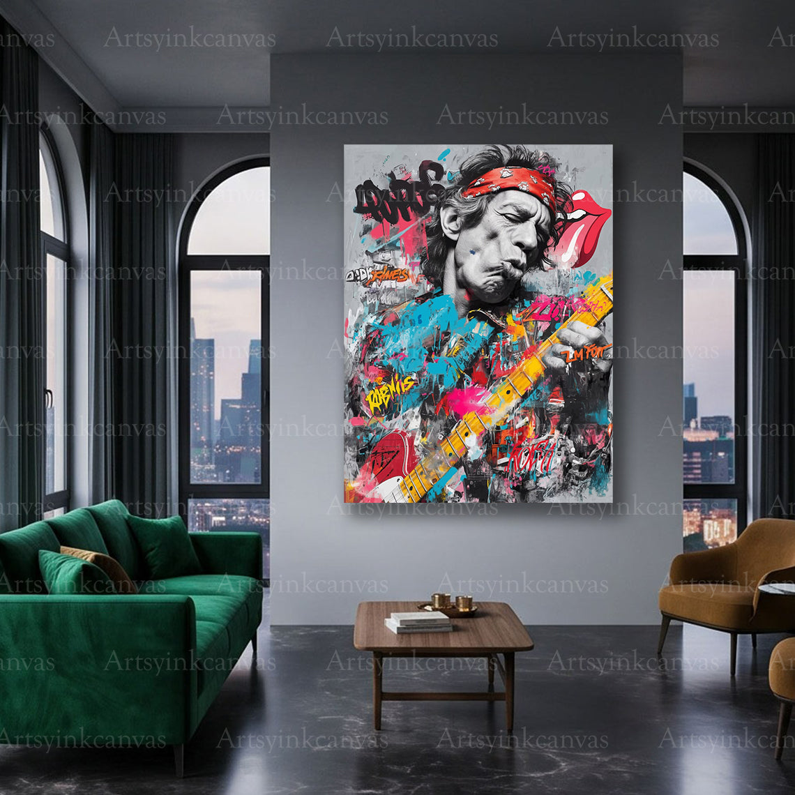 Keith Richards musician portrait canvas art