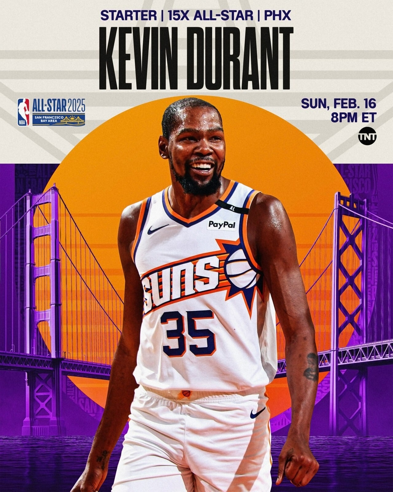 Kevin Durant 2025 NBA All Star Game Phoenix Suns canvas wall art
