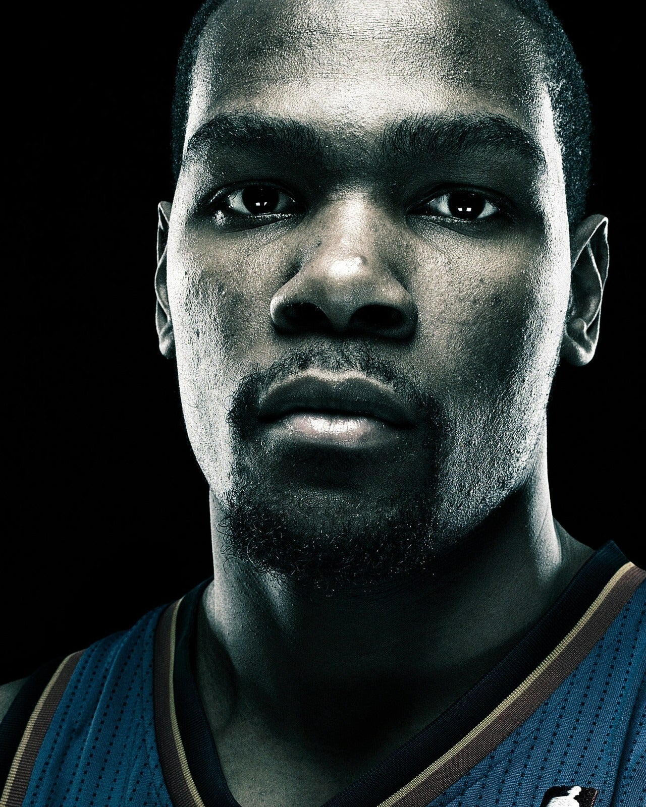 Kevin Durant up close black and white canvas wall art