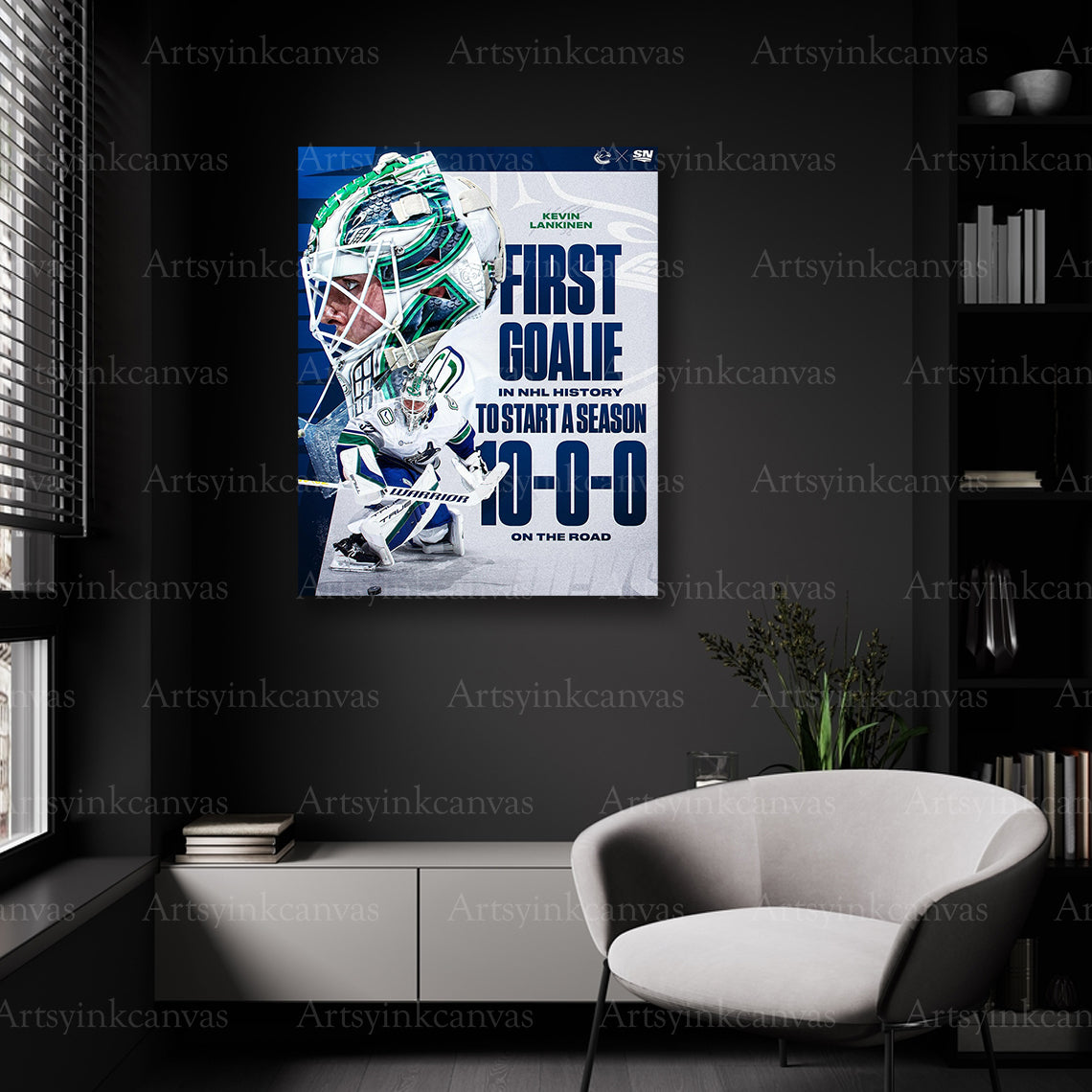 Vancouver Canucks Kevin Lankinen wall decor
