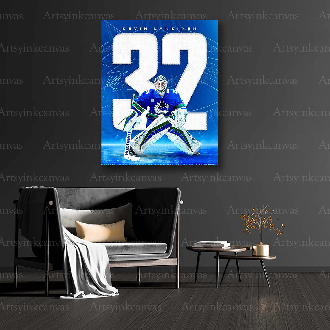 Kevin Lankinen collector hockey canvas art