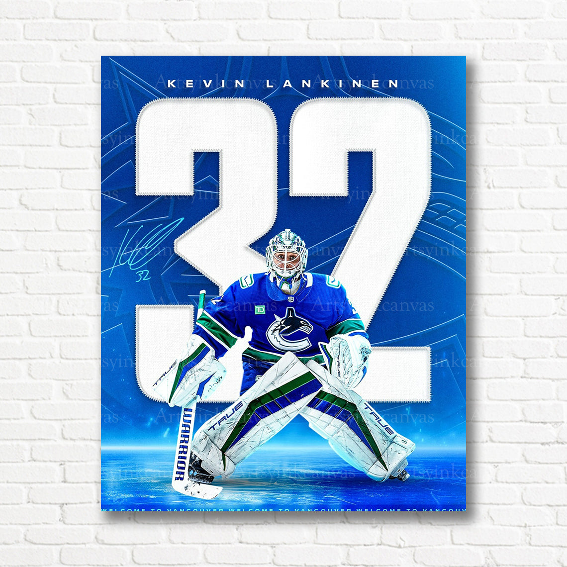 Kevin Lankinen Vancouver Canucks welcome canvas print
